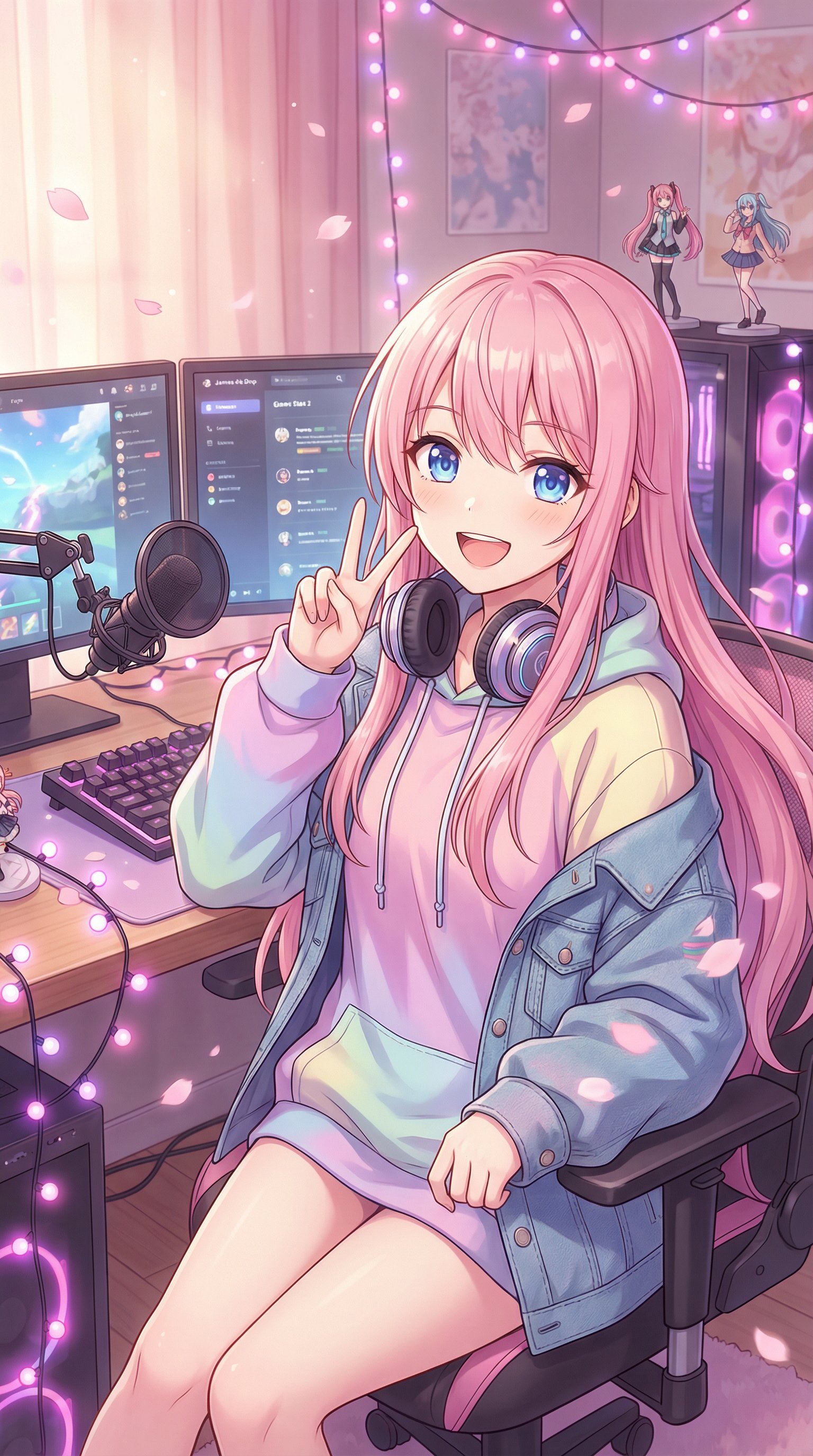 福利姬原创视频 - 粉发少女的直播日常